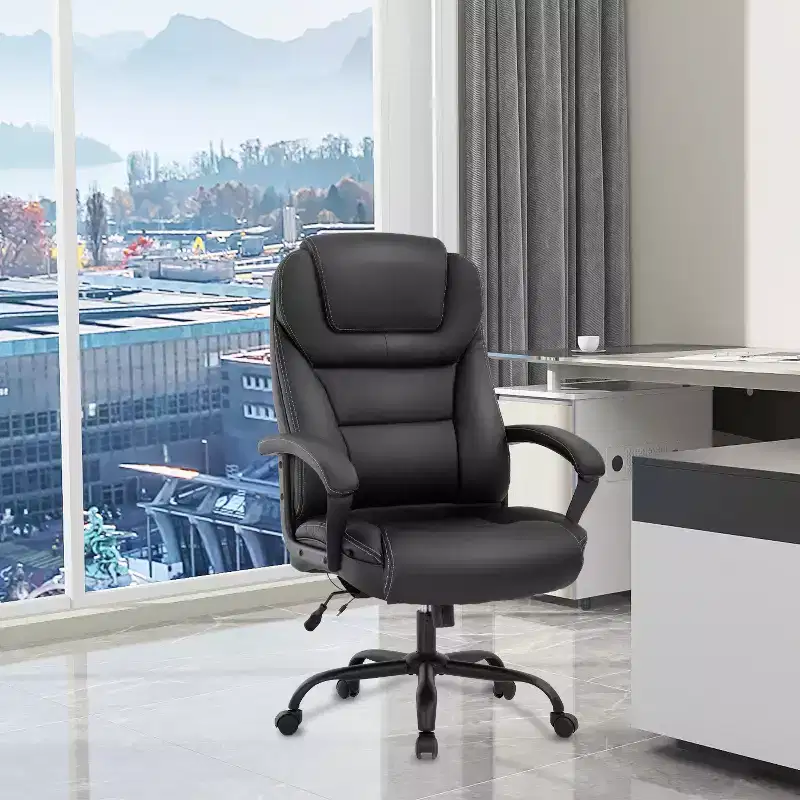 FDW Big and Tall Executive Office Chair with Lumbar Support Wide Seat Adjustable Height and Swivel Function Perfect for Home and Office Use