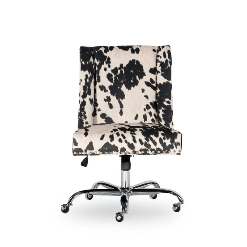Violet Cow Print Office Chair
