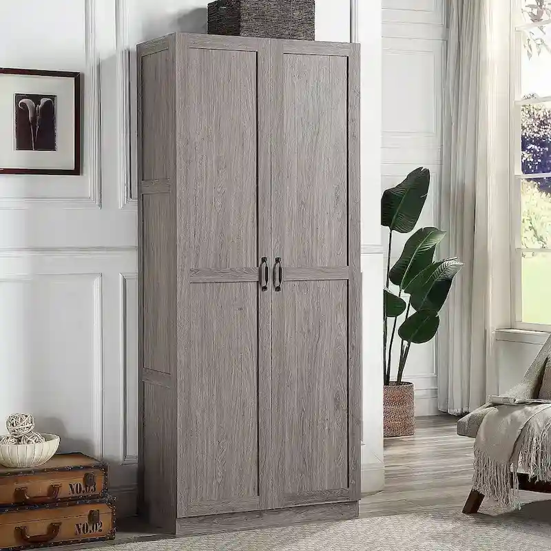 Manhattan Comfort Hopkins Modern 7 Shelf Freestanding Storage Closet