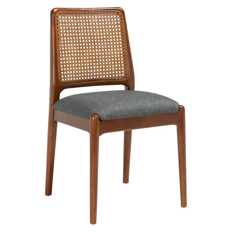 SAFAVIEH Sylva Rattan Cushion Dining Chair (Set of 2) - 19 W x 17.5 L x 32 H - 19Wx18Dx32H