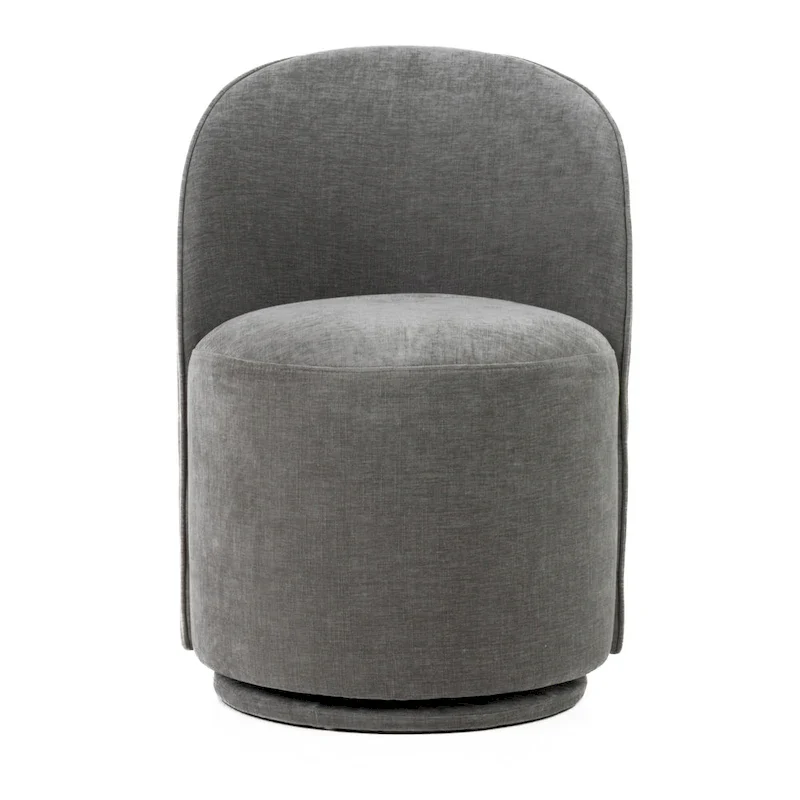 Correa Modern Dove Grey Fabric Swivel Dining Chair