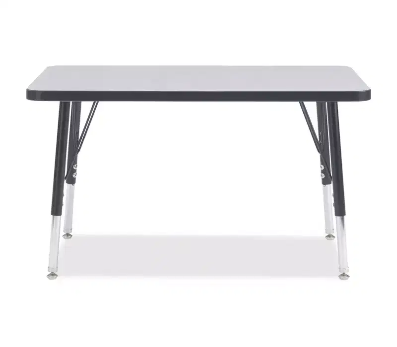 Jonti-Craft Berries Elementary Height Color Edge Rectangle Table (24 x 36) in Black