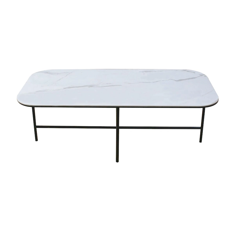 Lotus 3 Pieces White Ceramic Top Coffee Table Set - 15.75*47*23 inches