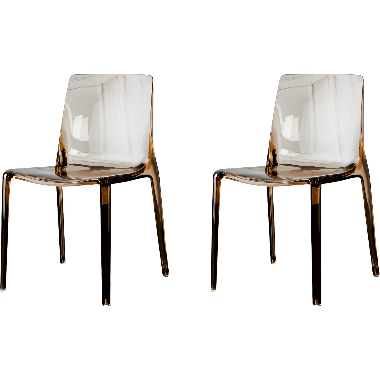 Amber Acrylic Armless Low Back Dining Chair