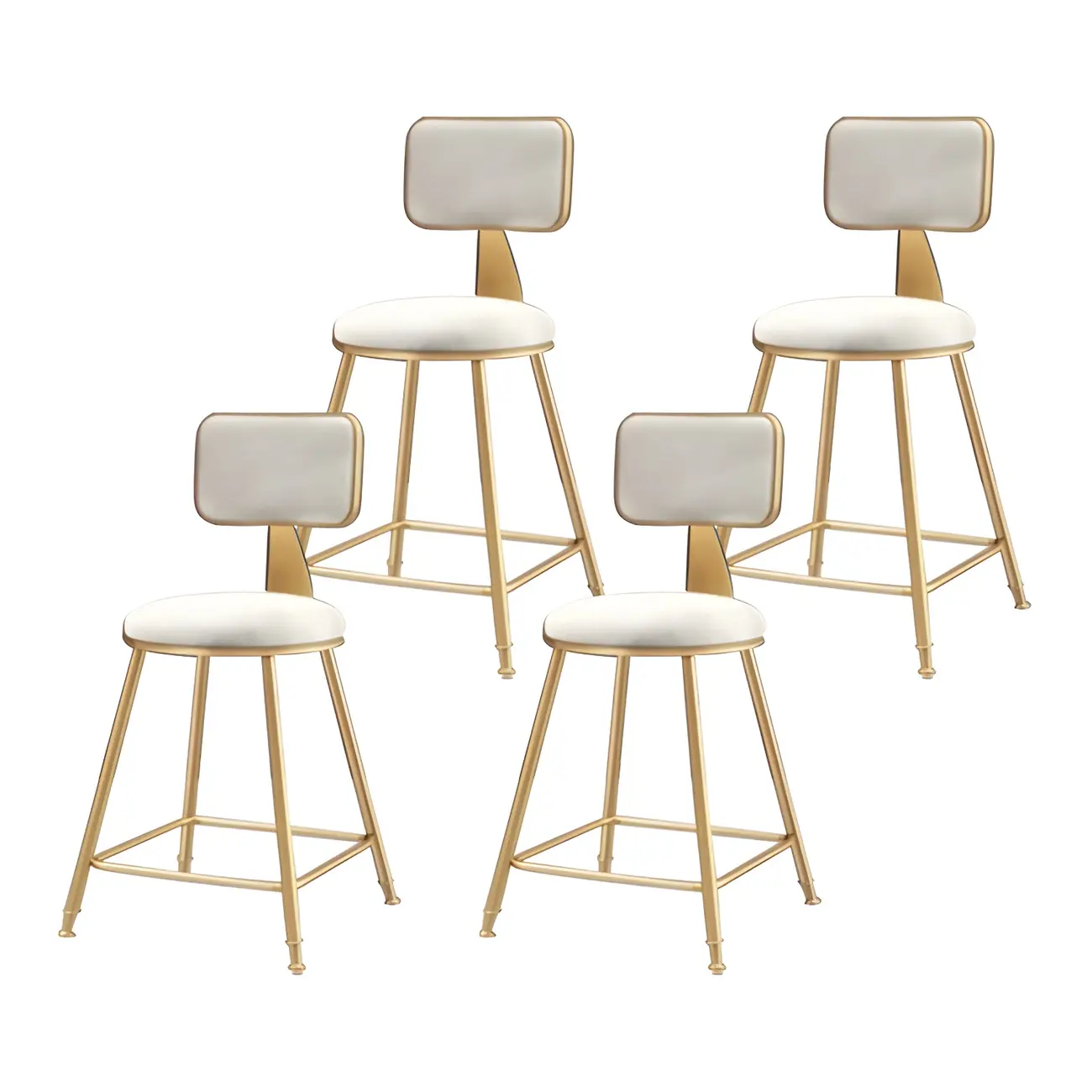Round Velvet Upholstered Counter Bar Stools