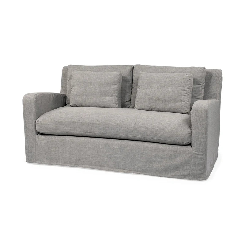 Denly I Beige Slipcover Two Seater Sofa