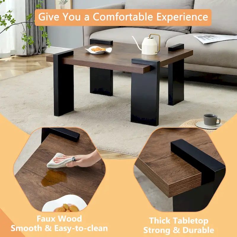 Modern MDF Coffee Table Durable Stylish Living Room Furniture