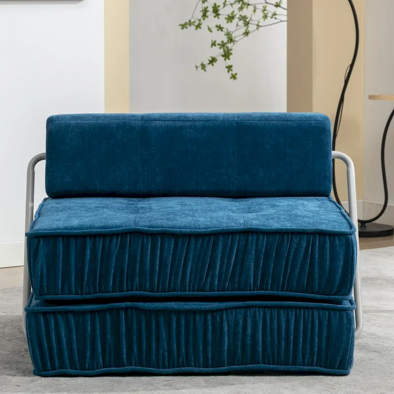 Convertible Sofa Bed,Modern Chenille Upholstered Sleeper Chair