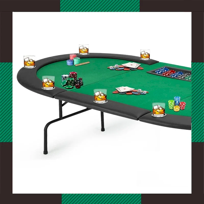 AVAWING 9 Players Game Poker Table Casino Leisure