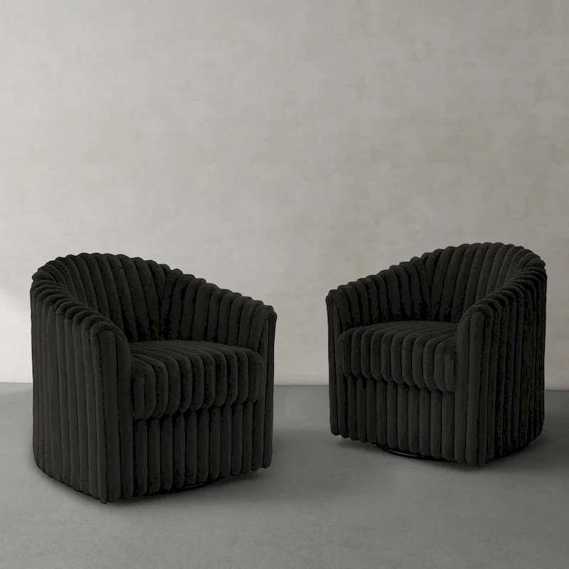 Single Sofa Armchair Swivel Barrel Chair (Set of 2)