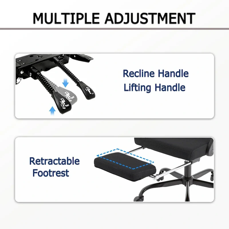 Office Chair With Foot Rest Ergonomic Swivel Mesh Task Office Chair