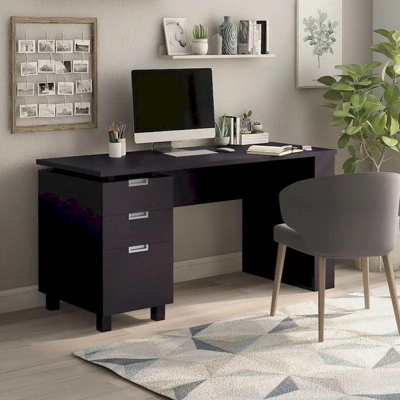 Morr Modern Espresso 59-inch Wood 2-Drawer Computer Desk by Furniture of America