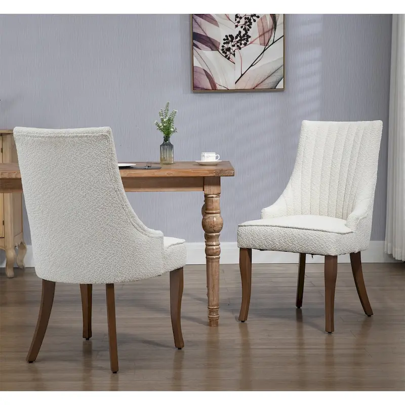 Wingback Upholstered Dining Chairs Set of 2, Fabric Side Dining Room Chairs, Living Room Chairs for Home Kitchen