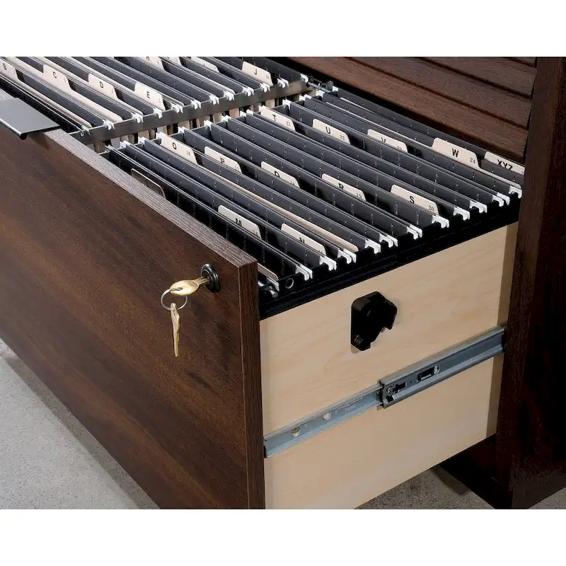 Spiced Mahogany 2-Drawer Lateral File Cabinet with Lock