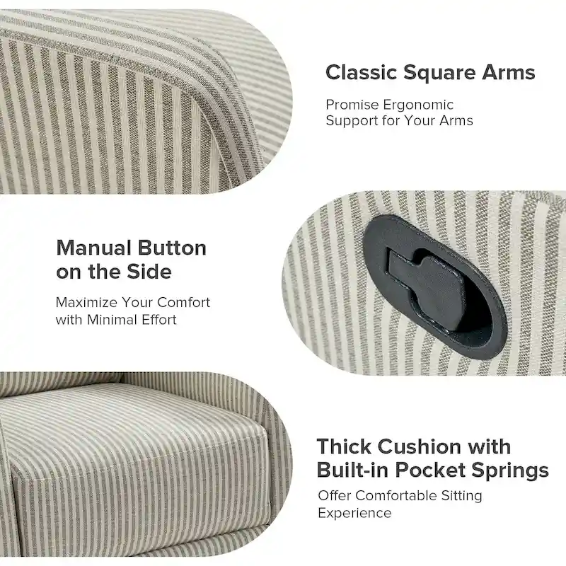 Diana Modern Polyester 360-degree Swivel Rocker Recliner by HULALA HOME