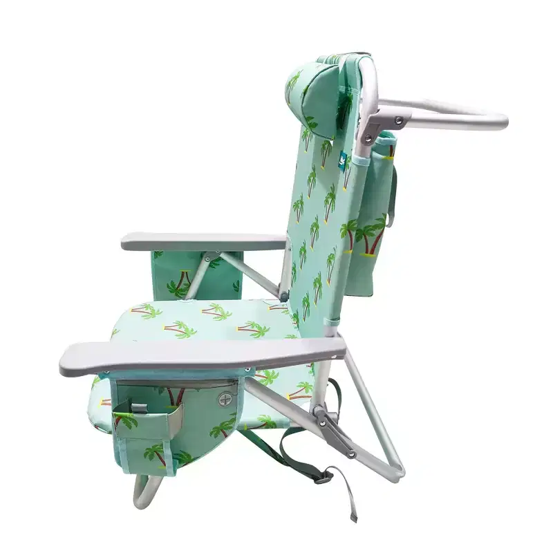 Bliss Hammocks Folding Beach Chair Recliner with Detachable Cooler
