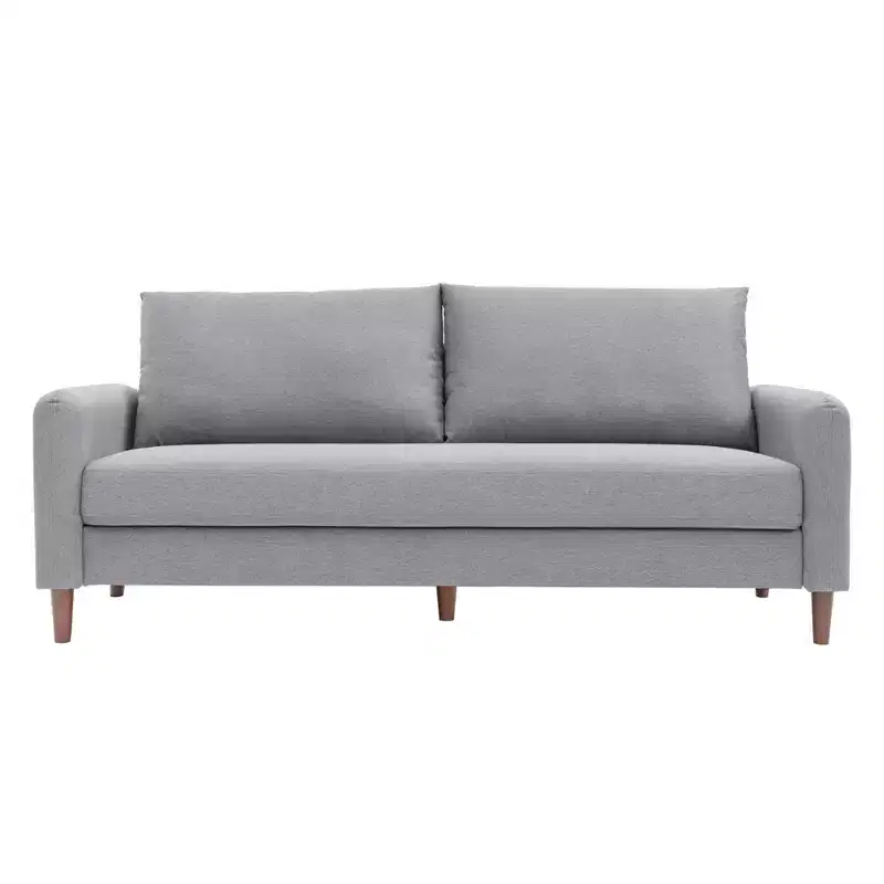 MAE Mid-Century Modern Curved Arm Sofa with Solid Wood Legs, Mellow