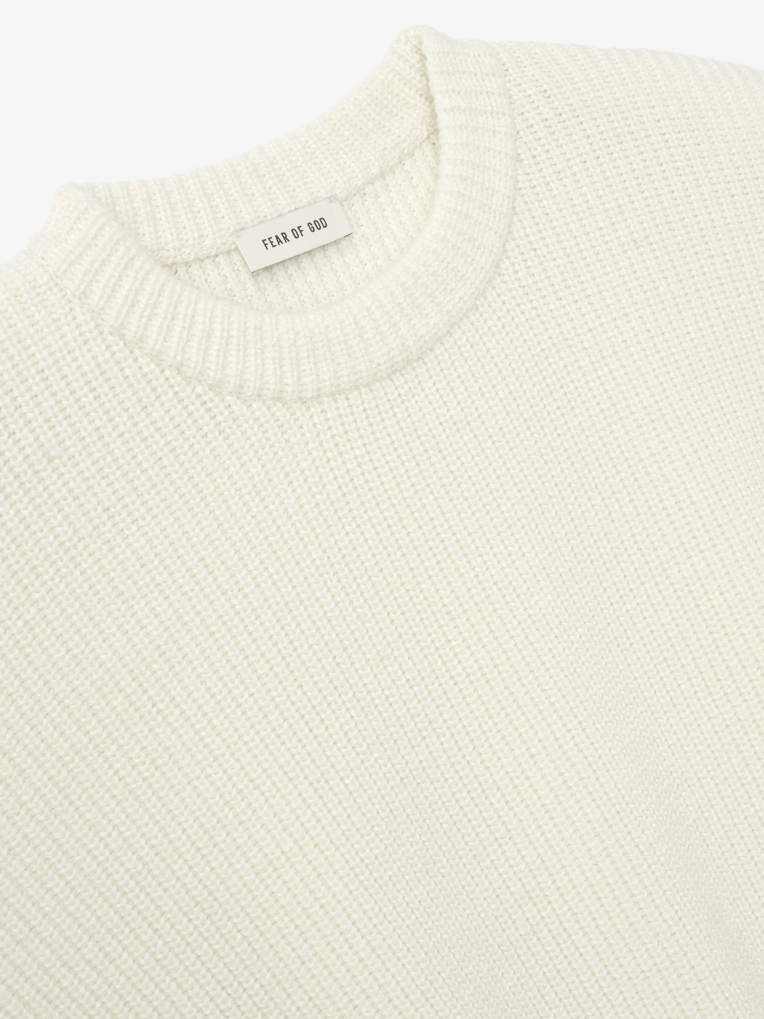 Double Knit Linen Wool Cotton Crewneck Sweater