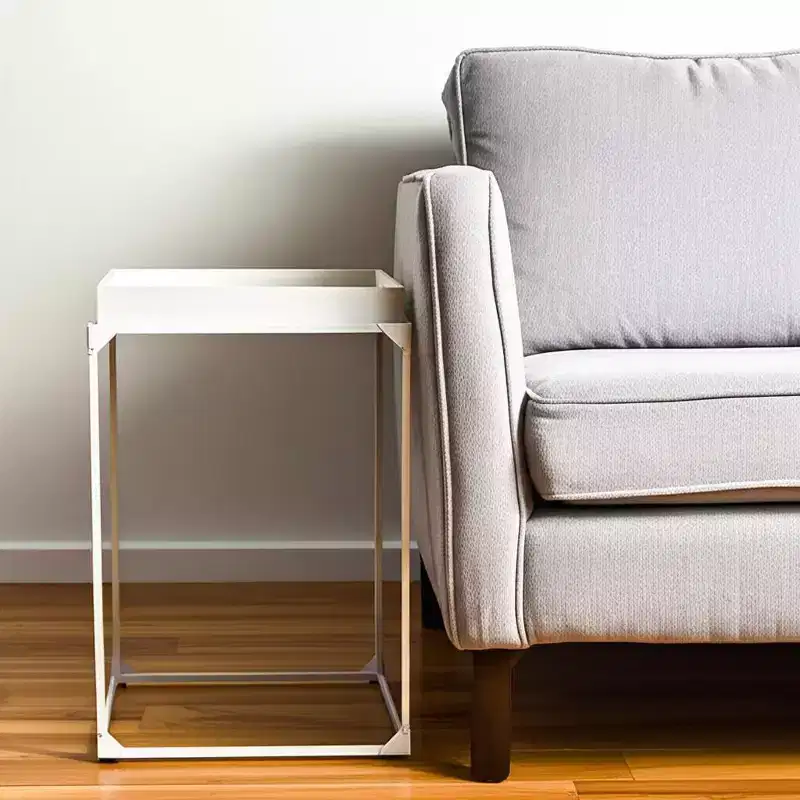 HomeRoots 29 White Solid Wood and Iron Square Tray Style End Table