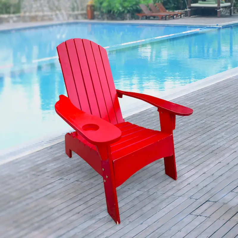 Wood Adirondack Chair with Umbrella Hole