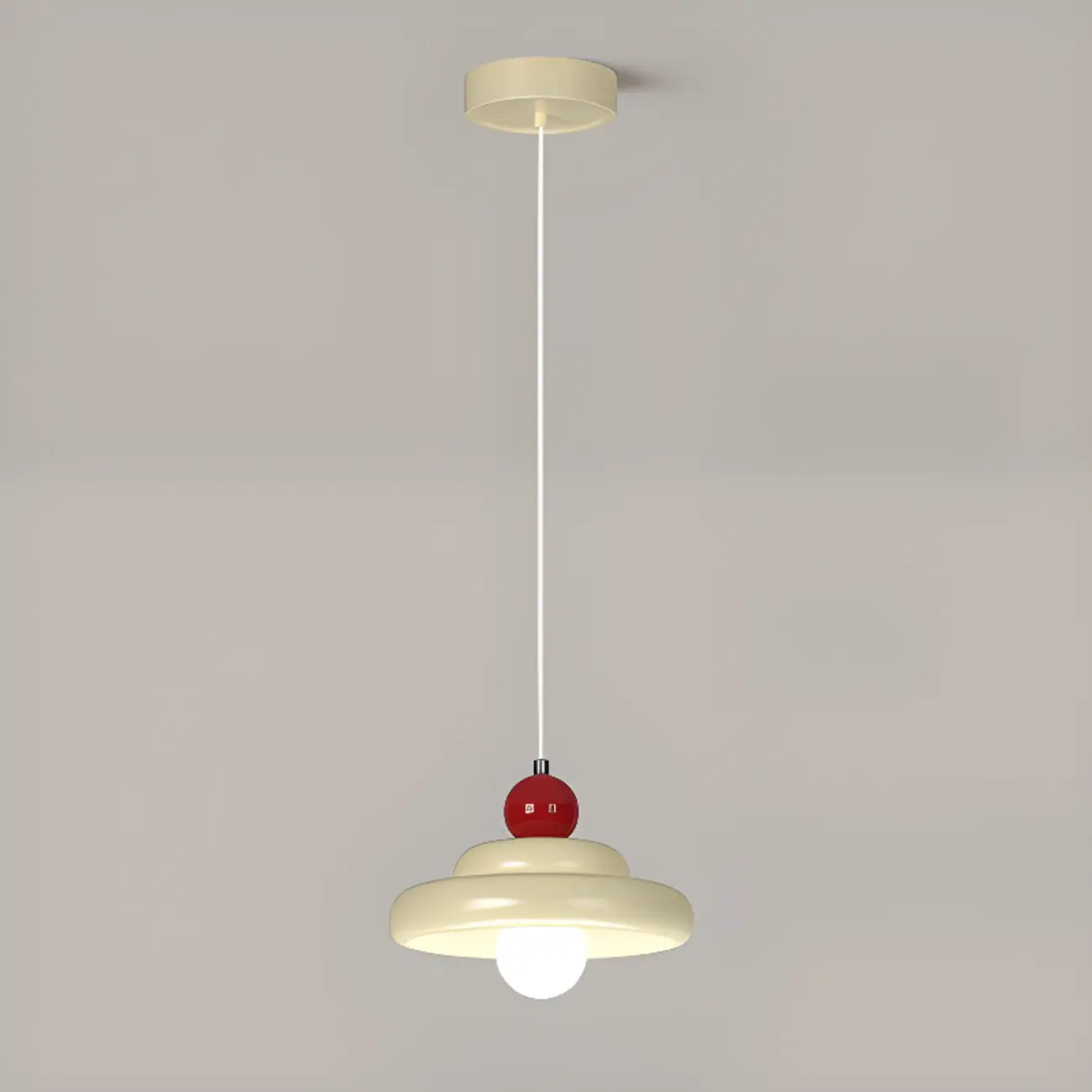 Modern Milk White Geometric Metal Pendant Light