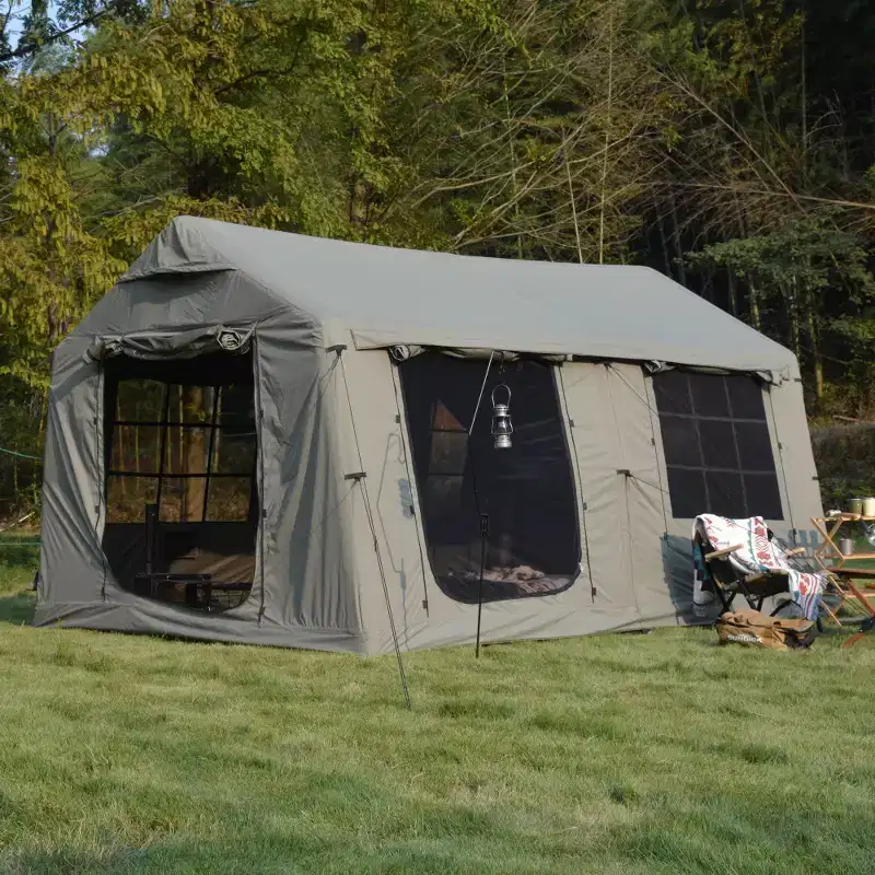 Whisen 9.8x13FT Inflatable Camping Tents with Hand Pump, Air Glamping Tents, Easy Setup, Waterproof