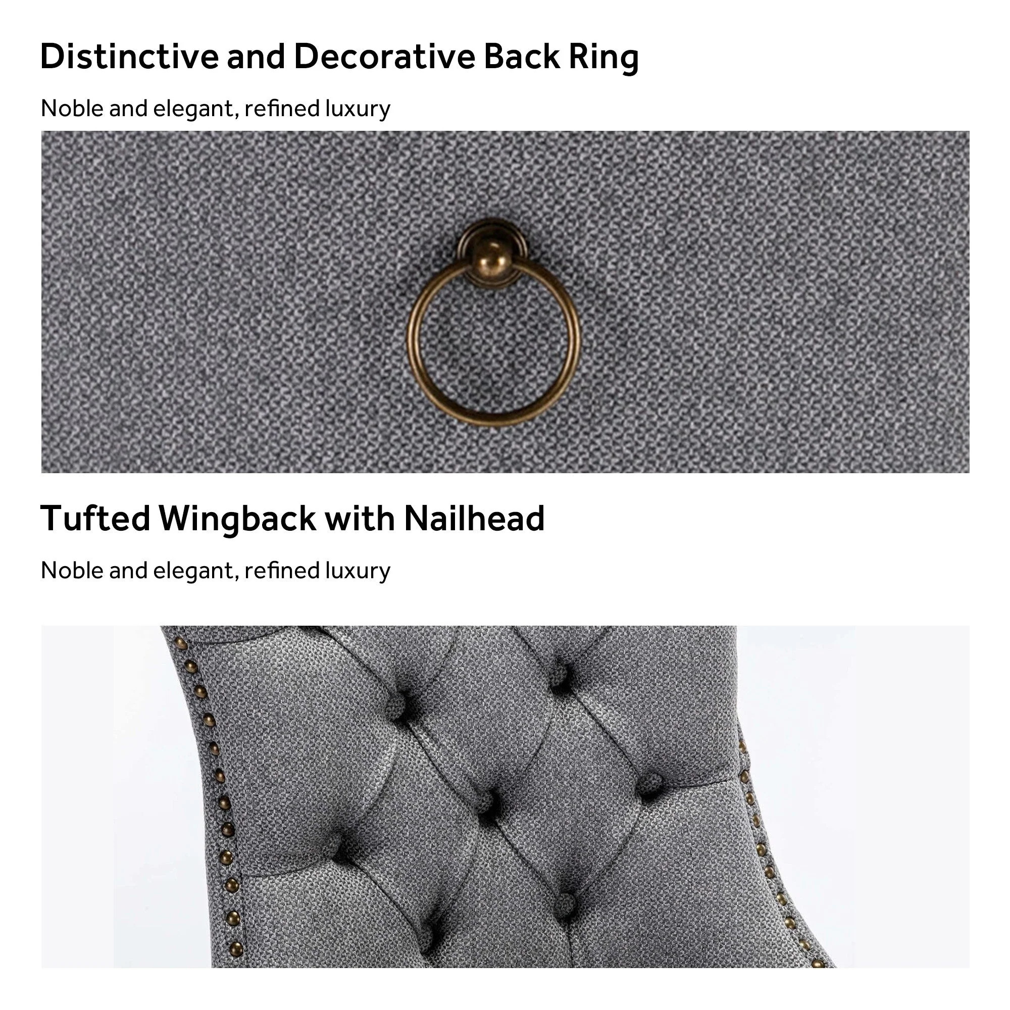 Upholstered Tufted Velvet Dining Chair with Solid Wood Legs Set of 6