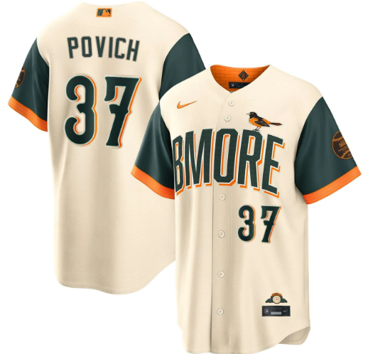 Cade Povich Baltimore Orioles Cream 2026 City Connect Jersey