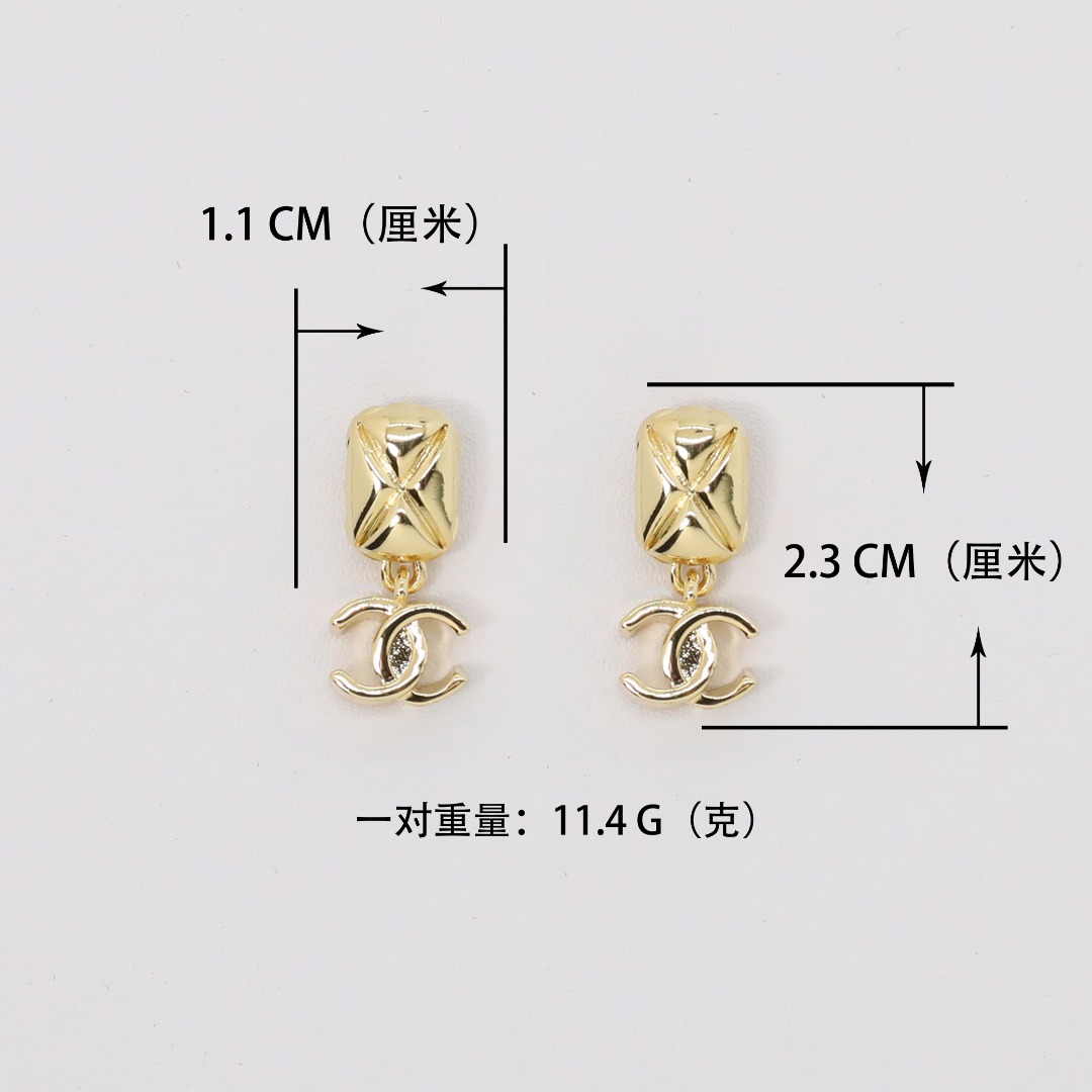 CCE402 Chanel Quilting earrings - ccjewelryacc
