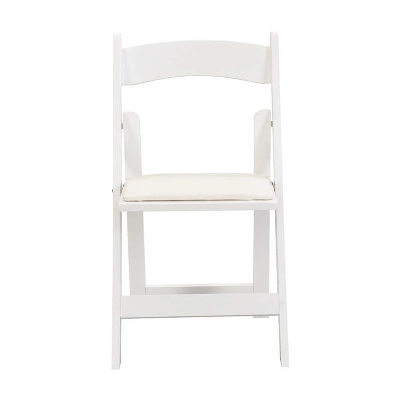 Upholstered Folding Chair,Space Saving, Easy To Carry, ,4PCS,Beige cushion/white shelf,Dining room