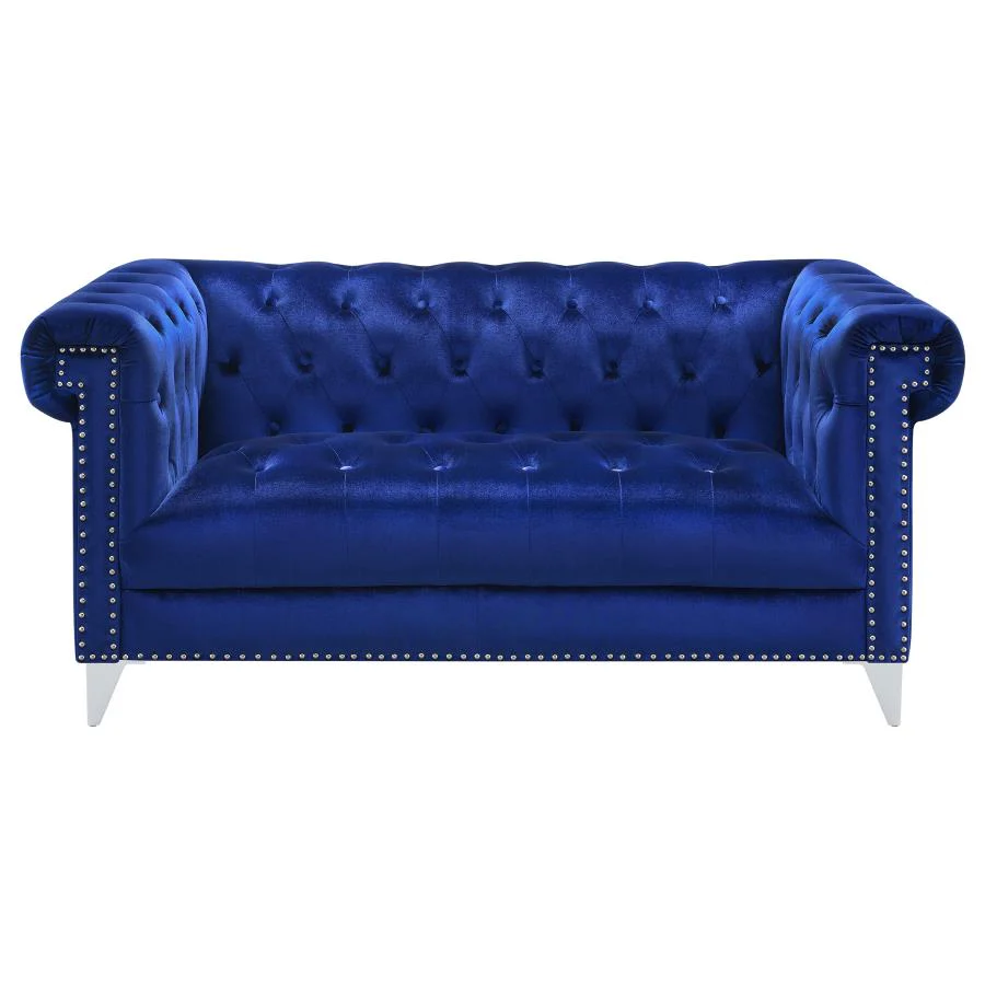 Becker Blue Velvet Living Room Collection