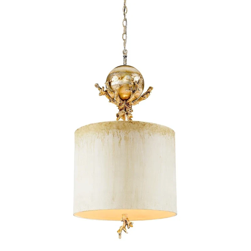 Kitchen Pendant Drum Shade ivory Gold Silver By Lucas McKearn