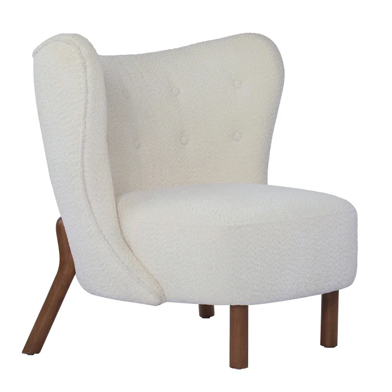 Camille Modern Upholstered Armless Accent Chair with Plush Seating and Solid Wood Frame