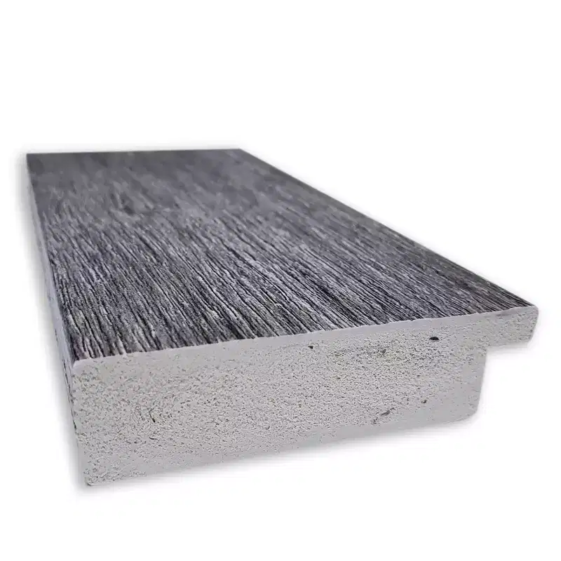 33" x 27" Non-Beveled Bark Rustic Gray Wall Mirror - Amanti Art: Modern Rectangle, Polystyrene Frame