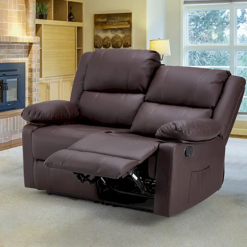 AECOJOY 2-Seater Recliner Loveseat with Heat and Massage Function