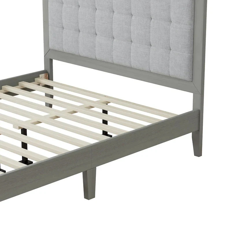 Christopher Knight Home - Emery Mid-Century Panel Bed Frame with Tufted Headboard