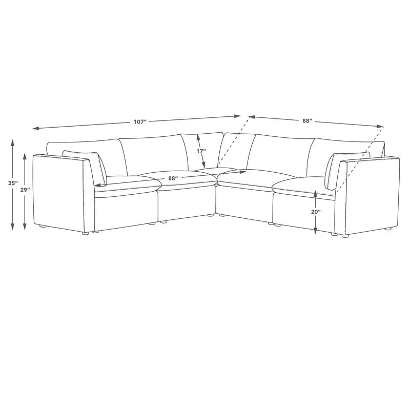Cypress V-shape Sectional Couches Modular Sofa