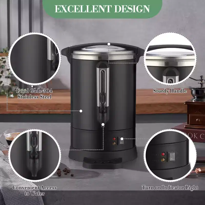 Coffee Urn, Large Coffee Urn - Double Wall Insulation, Stainless Steel Commercial Electric (Weddings/Parties/Catering)