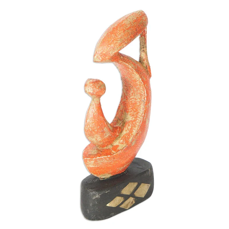 Novica Handmade Tender Bond Wood Sculpture