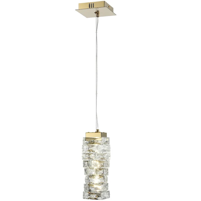 Burano Modern Mini Crystal Pendant Light Gold LED 8-Watt, 4000K - Brass