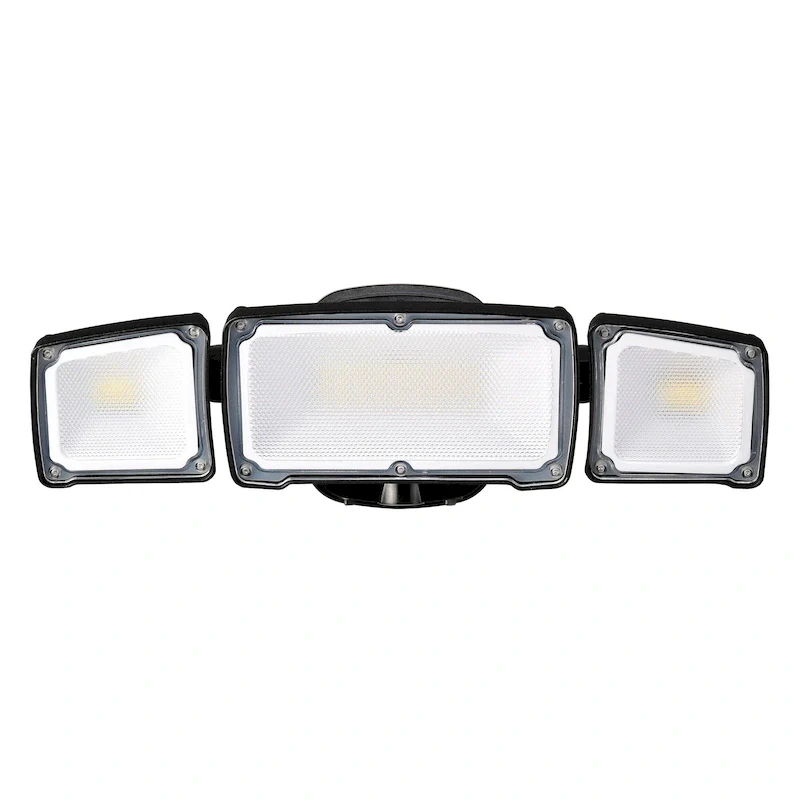 Black/White/Bronze 40-Watt 3800 Lumens Dusk to Dawn Control 3 Head Outdoor LED Security Flood Light (1-Pack)