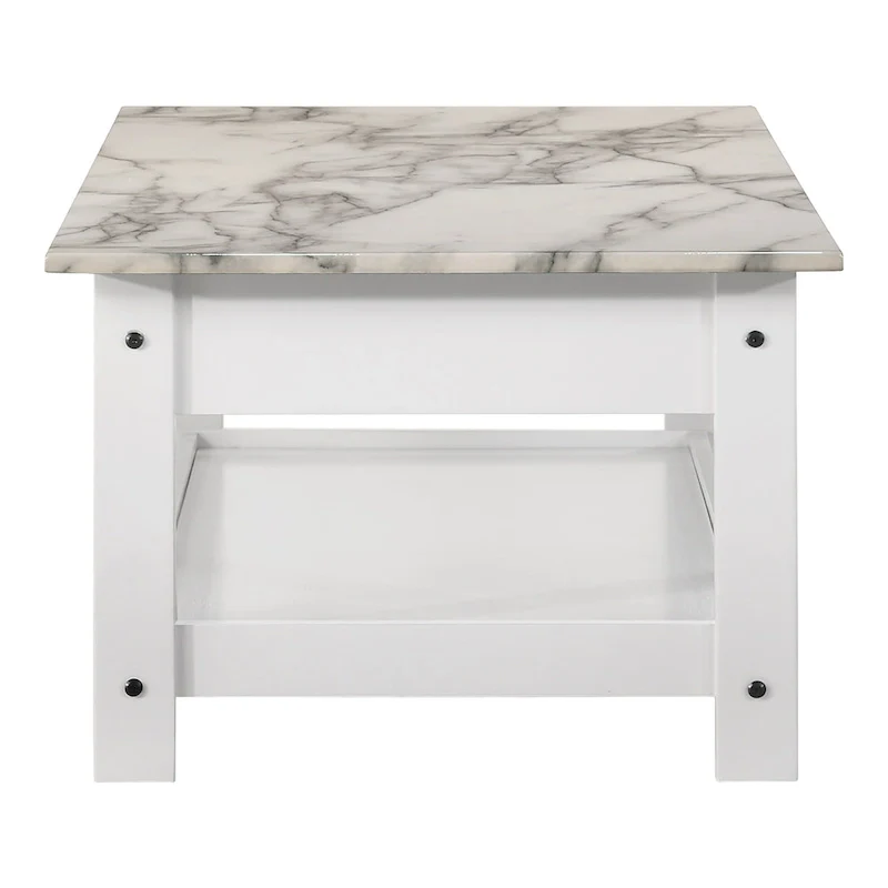 Transitional Rubberwood 3-Piece Coffee Table and End Table Set with Drawer