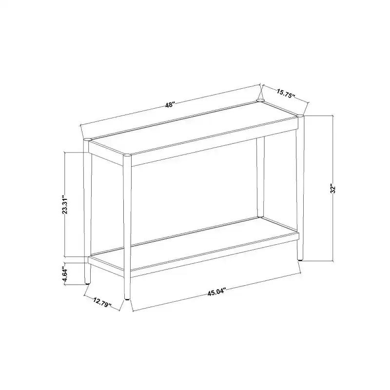 Natural Linen Console Table with Shelf Mahogany Brown - Threshold™ designed with Studio McGee