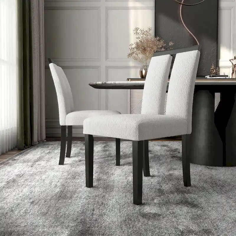 Lumina Modern White Upholstered Dining Chairs