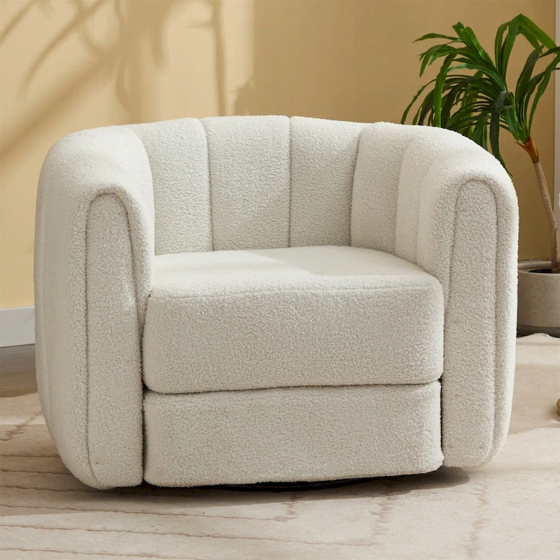 Upholstered Swivel Barrel Chair
