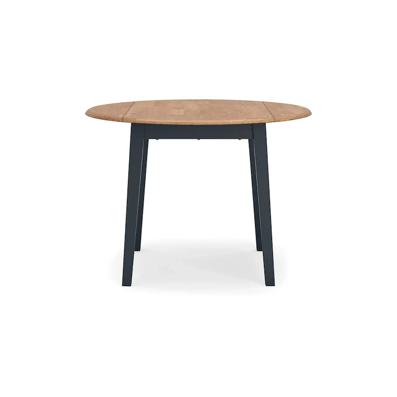Extendable Dark Blue Mango Wood Dining Table with 2 Drop Leaves – 26 to 42 Inch