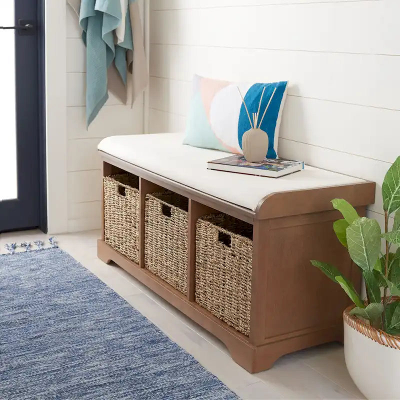 Eola Grey/ White Storage Bench - 47 x 16.1 x 19.9 - 47Wx16Dx20H