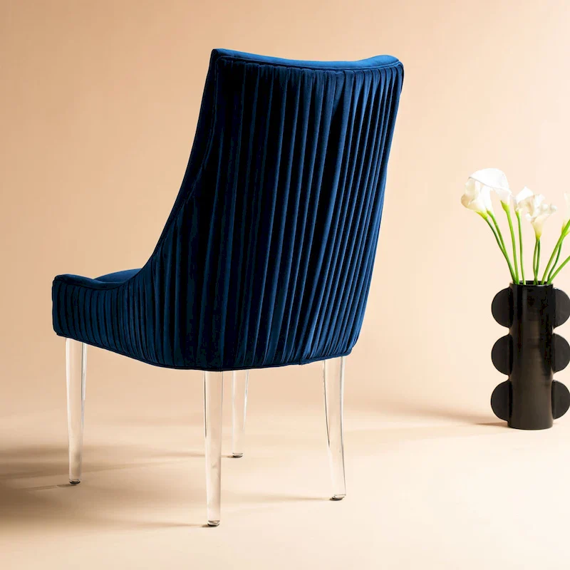 Acrylic Leg Dining Chair - 22W x 28D x 38H Modern Glamour Style