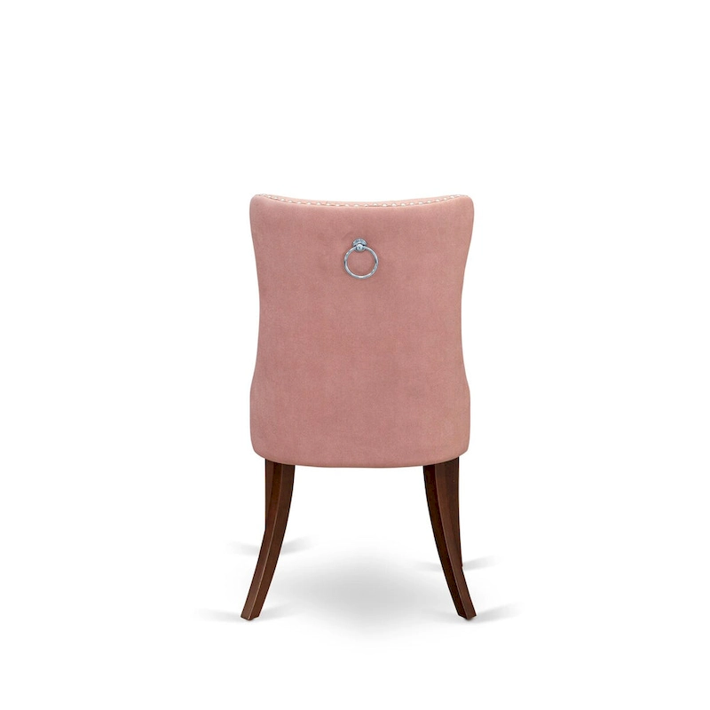 East West Furniture Dining Room Set Consists of a Rectangle Kitchen Table and Upholstered Chairs, Mahogany (Pieces Options)