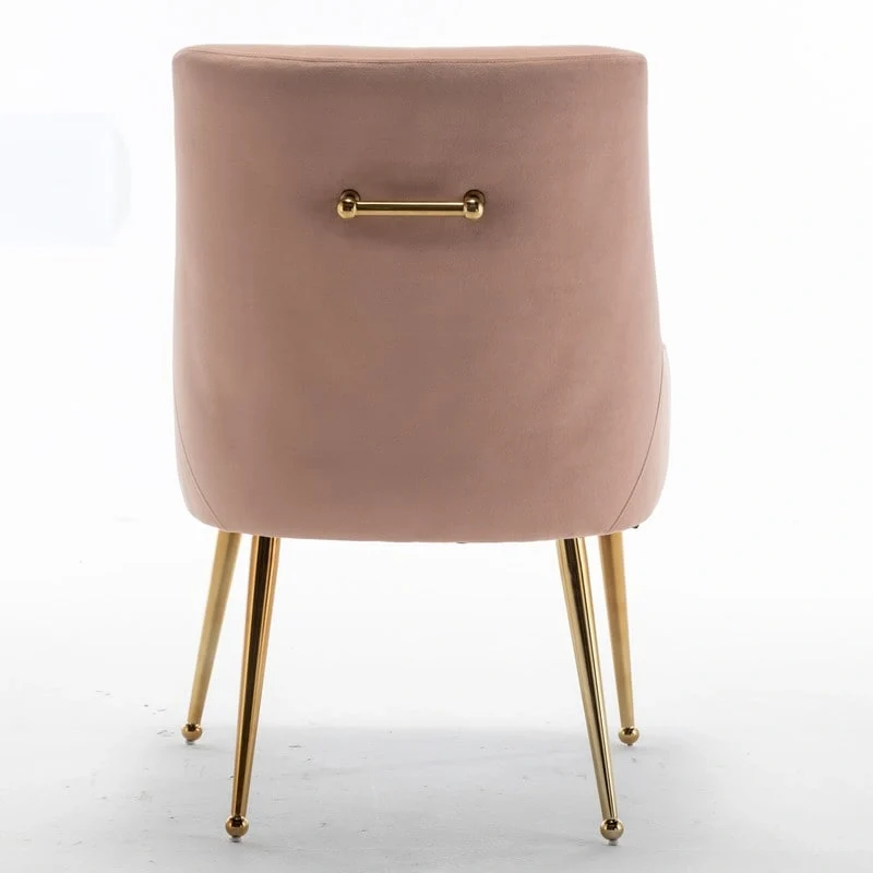 Modern Dining Chairs Set of 2, Upholstered Accent Chair Tufted Back Armless Chair with Back Pull